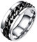 Einfache Fingerring Edelstahl Ring Zappeln Band Ringe Coole Spinner Ringe Mode Finger Zubehör Schmuck für Mann Frauen Liebhaber Junge Straße (Schwarz)
