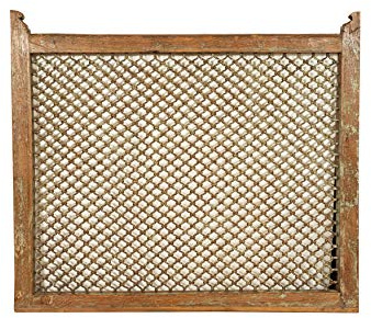 Biscottini Finestra in Ferro con Telaio Finemente Restaurata in Legno Massiccio di Teak L108XPR5XH95 CM