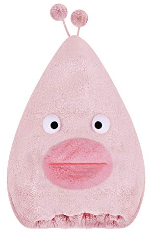 FakeFace Lustig Haartrockentuch Kinder Kopfhandtuch Polyester Mikrofaser Kopftuch Trockenhaube Haarturban Weiche Schnell Trocken Haar Handtuch (Großmaul-Pink)