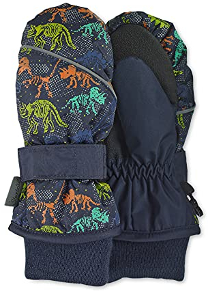 Sterntaler Unisex Kinder Dinosaurier Fäustlinge, Marine, 4