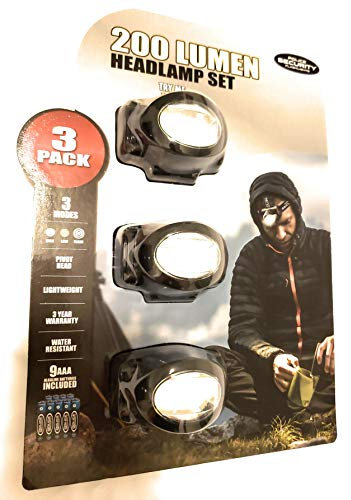 Police Security 200-Lumen headlamp Set, Pkg of 3
