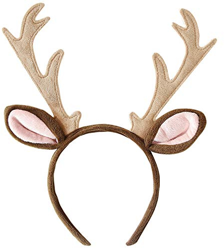 Amakando Bezaubernder Rehkitz Haarreifen mit Geweih/Braun/Elch Kopfbügel Hirsch für Kinder & Erwachsene/Bestens geeignet zu Weihnachtsmarkt & Weihnachten