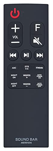 ALLIMITY AKB75515316 Fernbedienung Ersetzen für LG Soundbar S55A3-D SH2 SH3B SH3K SH4 SH4D SJ3 SJ4 SJ4R SJ4Y SJ4Y-S SK1D SK4D SK5 SK5R LAC553B LAS160B LAS454 LAS454B LAS465B LK72B LK72B-N
