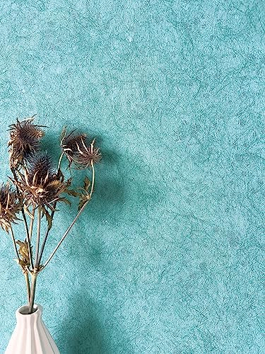 NEWROOM carta da parati Azzurre Tinta Unita Tessuto non Tessuto - Uni Azzurro Metallico Strisce Struttura Moderna