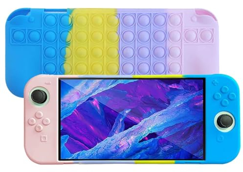 SDTEK Custodia Per Nintendo Switch OLED, Bubble Pop Case Cover Silicone Fidget (Arcobaleno)