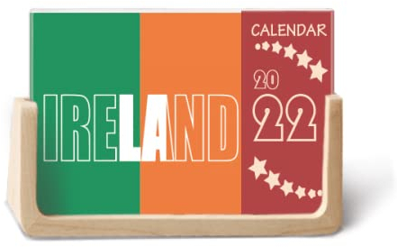 Tischkalender 2022, Motiv: Irland-Flagge, 12 Monate