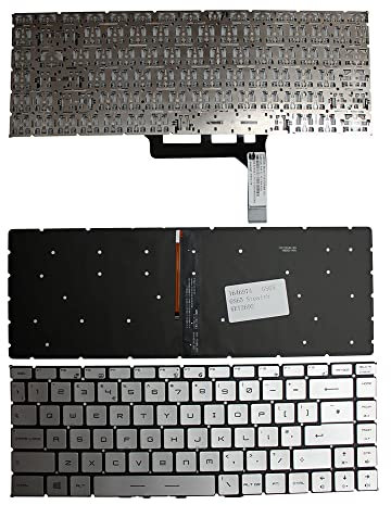 Power4Laptops UK Layout Backlit Silver Replacement Laptop Keyboard Compatible With MSI Gaming GS65 Stealth THIN-053
