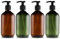 Leere Pumpflaschen, 300 ml Nachfüllbare Flasche für Kochsoßen, Flüssigseifenspender, Nachfüllbarer Behälter für Kochsoßen, ätherische Öle, Lotionen, Seife, Bio-Schönheitsprodukte (4Pcs Braun/Grün)