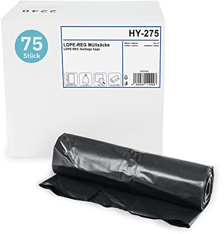 Besonders robuste Müllbeutel I 75 Stück I 240 Liter I Besonders geeignet für Bauschutt, Baustellenreinigung etc.