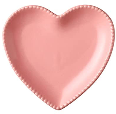 YARNOW Plato de ensalada de cerámica con forma de corazón de porcelana, platos de postre decorativos para aperitivos, frutas, aperitivos, color rosa