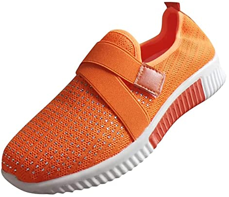 Aocase Damen Plateau Schlüpfen Sneakers Damen Leicht Turnschuhe Atmungsaktiv Weich Sportschuhe Freizeitschuhe Sneaker Wanderschuhe Laufschuhe Straßenlaufschuhe,Orange,39