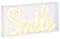 moses. Smile LED-Neonschild, warmleuchtende LED-Lampe mit dekorativem Neon-Schriftzug, USB-betriebene Tisch-Dekoration mit stabilem Ständer und praktischer Timer-Funktion