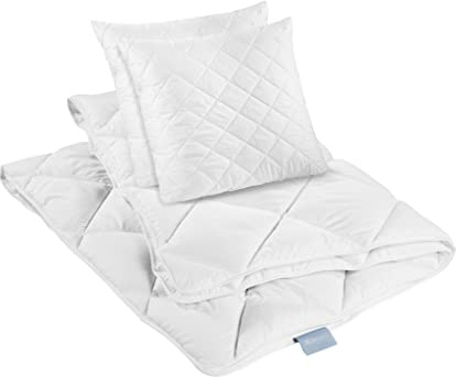 XDREAM Pure Bettwaren-Set 2er Set Kopfkissen 80 x 80 cm + Ganzjahresbettdecke 200 x 200 cm | medium Bettdecken und Kopfkissen| Allergiker geeignet | 100% Mikrofaser | Öko-Tex Zertifiziert