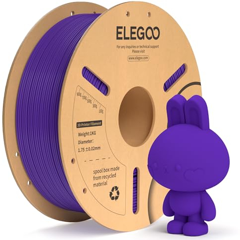 ELEGOO PLA+ Filament 1.75mm Lila 1KG, PLA Plus 3D Drucker Filament, Härter und Stärker Filament-3D-Druckmaterialien, Maßgenauigkeit +/-0,02mm, Kompatibel mit den Meisten FDM-Drucker(1KG/Spool, 2.2lbs)