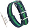 MZBUTIQ 16mm Blau/Grün/Blau Nylon Uhrenarmband Militär Uhrband für Herren Damen Polished Schnalle