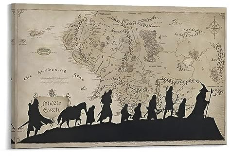 Generic Mittelerde Karte Herr der Ringe Canvasposter Wandbild Poster Dekor 30 x 45 cm Wohnzimmer