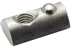 KLAK 30 - Edelstahl Nutenstein mit Federkugel und Steg M6 Nut 8 für Aluprofil 30-er - 10 Stück