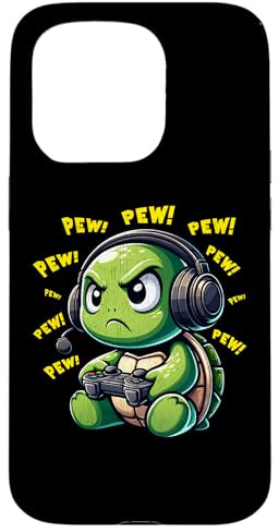 Turtle Gamer Pew Lustige Videospiele Vintage Jungen Männer Mädchen Hülle für iPhone 15 Pro