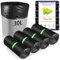 80 x 30 Liter Bin Bags, 23.6 * 25.6 in Food Waste Bags 4 Roll Kitchen Bin Liners Food Caddy Bags Caddy Bin Liners for for Office Bathroom Kitchen Garbage Bin(Black)