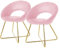 ML-Design Esszimmerstühle 2er Set Rosa aus Samt, Wohnzimmerstuhl mit runder Rückenlehne, Polsterstuhl mit goldene Metallbeine, Ergonomische Esstisch Sessel, Küchenstuhl Schalenstuhl Schminktisch Stuhl