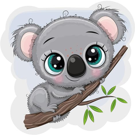 Wandtattoo Tiere bunt für Kinder Wandbild Tiermotiv für Kinderzimmer Babyzimmer Spielzimmer Dekor Wandsticker Aufkleber selbstklebend Mädchen Junge YX039 (Ohne Wunschname, 11 Koala