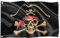 Piratenflagge / 60x40 cm / 23,6x15,7 Inch/Wetterfest mit Ösen/Outdoor und Indoor/Fahne für Fahnenmast /100% Polyester (Totenkopf 1 (Size S))