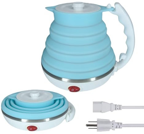 DOFQQG - Travel Electric Kettle Small Portable Folding Electric Kettle Food Grade Silicone Tea Kettle Ultra-thin Auto Shut-off and Keep Warm 110V 550ml