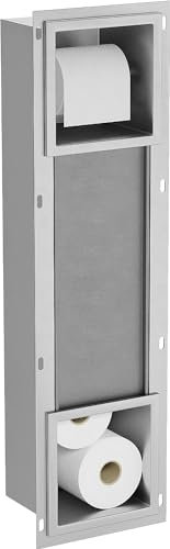 Mexen 1914, Toilettenpapierhalter mit Aufbewahrung X-Wall-BP, Inox