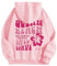 Generisch Mädchen Rosa Palm Puff Hoodies Damen Cartoon Graphic Letter Print Cute Hoody Pulli Vintage Warm Kapuzenpullilangarmshirt