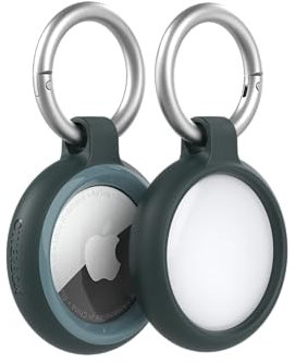 OtterBox Sleek Series Hülle für AirTag, stoßfeste, sturzsichere, robuste, dünne Schutzhülle für Apple AirTags, inklusive Karabiner, Grün/Blau