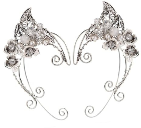 LIFKOME 1 Paar Elfenohrringe Ohrringe Elfen-ohrschmuck Stirnband Holografisch Zucht Kette Feenflügel Für Erwachsene Elfen Ohrclips Dekor Elfenflügel Elfen-cosplay Elfen-fee-ohrringe Kupfer