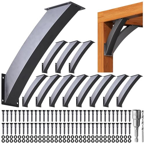 Epcee 12 Stück Pergola-Halterungen, 45-Grad-Winkel-Halterung, 4 × 4