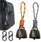CHENNAN 2 Stück Anti Bär Glocken, Bärenglocke wandern, Metall Vintage Mini Kuhglocke Glocken Dekorationen, Vielseitig Kompakt und Tragbar Für Outdoor-Wanderungen, Rucksack-Anhänger, Tierhalsbä (A6)