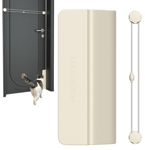 Porta automatica per animali domestici - Apriporta elettronico scorrevole per cani | per porta per gatti a mani libere, cinghia per porta per animali domestici, deflettore per porta per intern