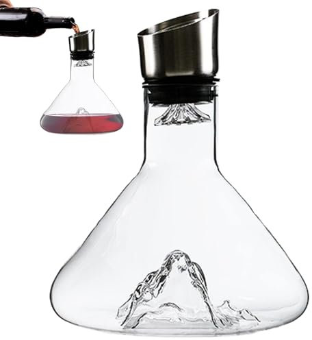 Revella Weindekanter, 1500ML Weindekanter aus Kristallklarem Glas mit Luftsprudler, Großer Eleganter Weinspender mit Eisberg Basis, Bleifreie Rotweinkaraffe Whiskey Dekanter, für Weinliebhaber