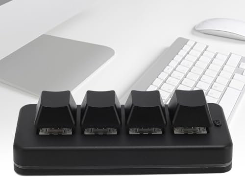 Bewinner Tastiera Programmabile a 4 Tasti, Tastiera da Gioco RGB con Interruttore Blu, Tastiera USB Cablata per Computer, con Funzione Macro e Tasto S per Sistemi, OS X,