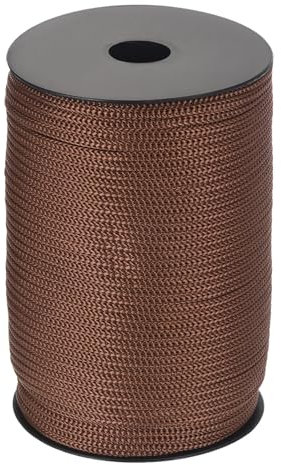 QUARKZMAN 4mm x 100m Cuerda de Polipropileno, Cordón Trenzado Cuerda Trenzada Escalada Hueca Hilo para Tendedero Exterior Camping Senderismo Sujeciones Bricolaje, Café Oscuro