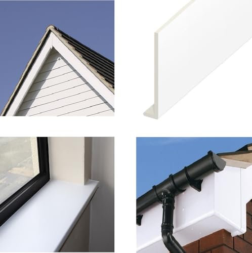 uPVC Fascia Boards Cover Capping Board White - Window Sill Cover Board - 2.5m (8ft) Length (125mm Wide)