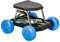 Outsunny Gartenstuhl auf Rädern Gartenhocker Gartentablett Werkzeugwagen mit Sitz zum Unkraut jäten, Pflanzen, 50 x 49 x 32 cm blau