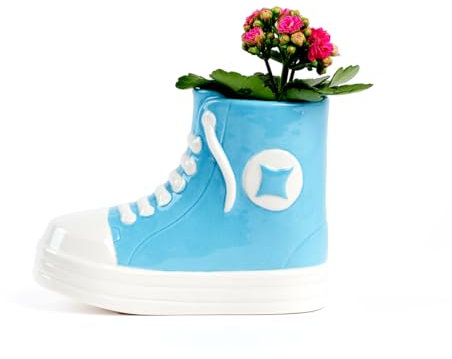 Milimetrado Maceta Original para Plantas pequeñas en Forma de Zapatilla Color Azul