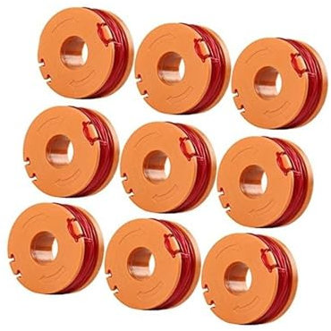 ZAPYVET 9 Pack Line Spool Replacement, for Worx Grass Trimmer WG150E WG154E WG155E WG157E WG160E WG163E WG166E WG167E WG169E for Mac Allister MGTP18Li Strimmer 1.5mm 1x2.5m Lawn Mower Spool