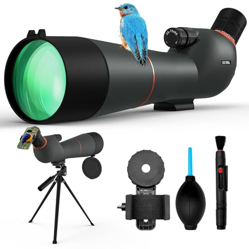 Spotting Scope 25-75×85 - Dual Focusing Spotter Scope, with Tripod & Phone Adapter, Ideal for Bird Watching & Wildlife Observing
