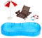 UKCOCO 1 Set Mini Piscina Miniature con per Casa delle Accessori Educativo per Sviluppare e Creatività Dei