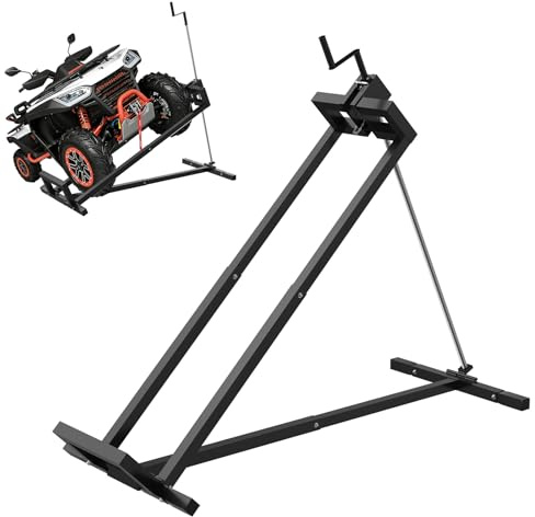 YRHome Schwarz Rasentraktorheber 400 kg Rasentraktor Hebevorrichtung Hebebühne Aufsitzmäher 45° Neigungswinkel verstellbar Rasentraktor-Heber Reinigungshilfe Rasenmäher Lifter für Mäher-Traktor