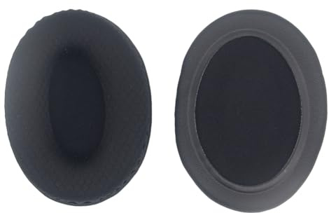 Plmvhpb 100 x 80 mm Universal Ear Pads for Headphone Covers, Replacement Cushions Made of Soft Sponge and Breathable Mesh Fabric