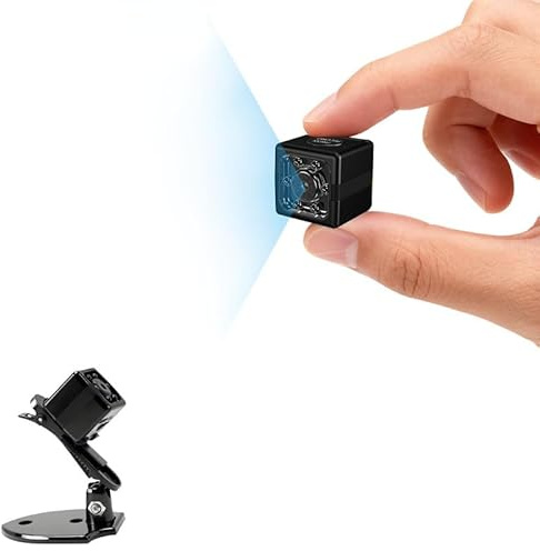 Camera Espion sans Fil 1080P-Mini Caméra Cachée Discrète avec Détection Mouvement et Vision Nocturne, Caméra Surveillance Intérieure Sans Internet ni App, Autonomie Longue Durée pour Maison Exterieur