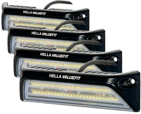 HELLA VALUEFIT LED Vorzeltleuchte - 12V / 24V Außenleuchte Wohnmobil Wohnwagen - weißes Licht - SMS2000 - IP69K / IP67 / IP68-1GB 357 098-001 (Packung mit 4)