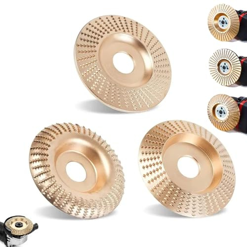 Wood Carving Disc, 4inch Angle Grinder Polishing Pad, Heavy-Duty Wood Carving Disc Set, Tungsten Carbide Sanding Discs,Tungsten Carbide Grinding Wheel Wood Carving,for Polishing Buffing (3Pcs Set)