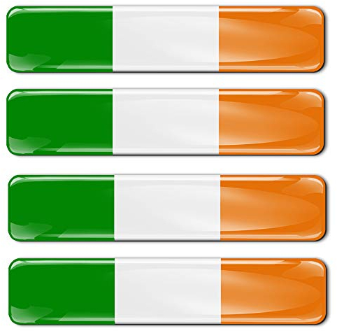 Biomar Labs® 4 x Aufkleber 3D Gel Silikon Stickers Irland Ireland Irische Flagge Fahne Flag Autoaufkleber F 12