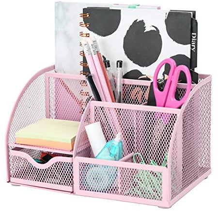 EXERZ Tisch-Organizer/Schreibtisch Organisator/Schreibtisch Tidy/Stifthalter/Multifunktions -Organisator (EX348 Hellrosa)
